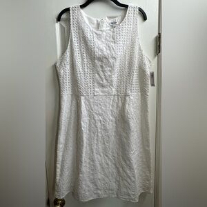 Old Navy White Sleeveless Cotton Eyelet Dress